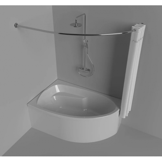 Карниз для ванны SANTREK HOME 170х90 дуга нержавейка
