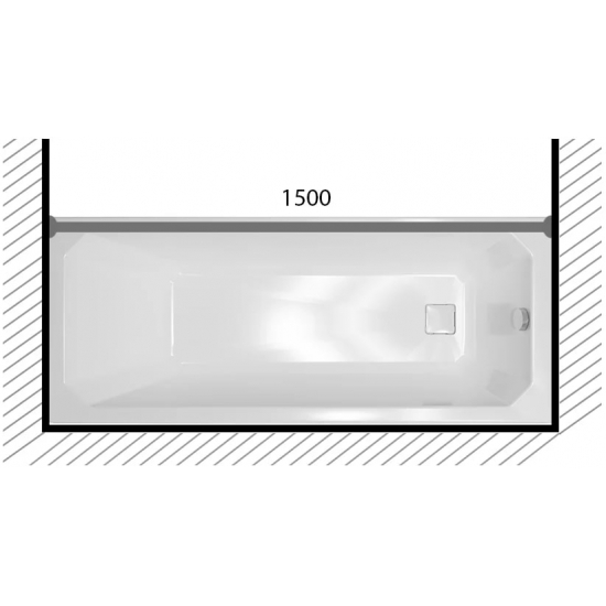 Карниз для ванны ТРИТОН 150 прямой нержавейка