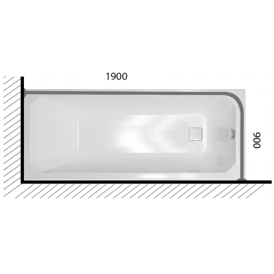 Карниз для ванны ТРИТОН 190х90  нержавейка