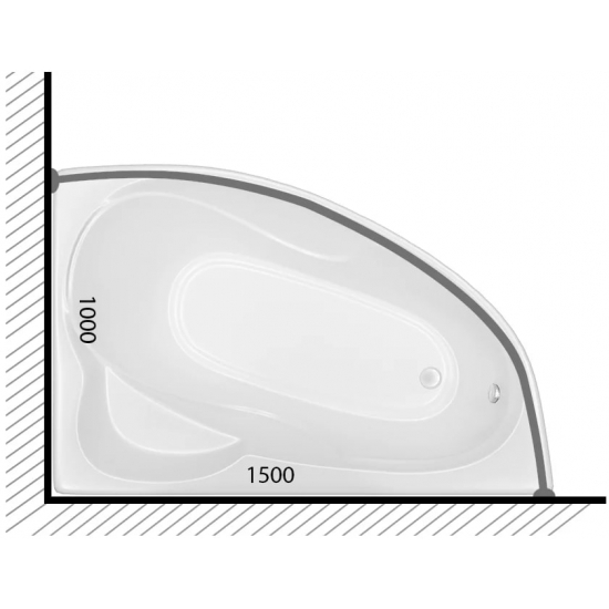 Карниз для ванны ТРИТОН Кайли 150х100 нержавейка