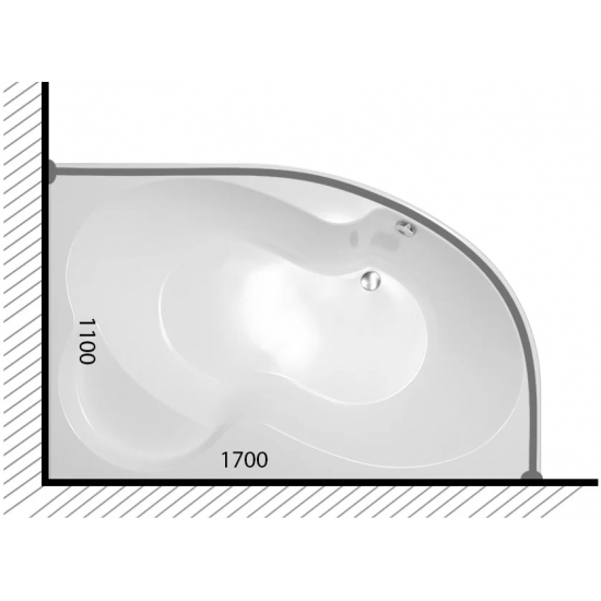 Карниз для ванны ТРИТОН Мари 170х110 нержавейка