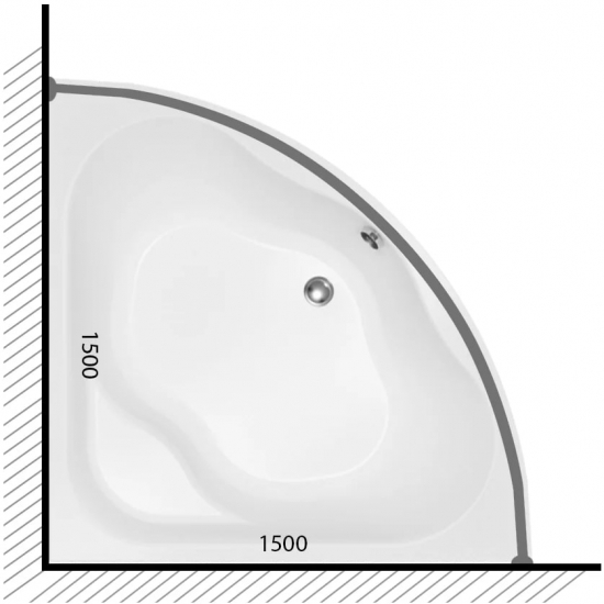 Карниз для ванны ТРИТОН Moscow 150х150 нержавейка