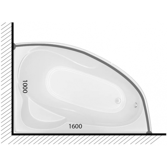 Карниз для ванны ТРИТОН Николь 160х100 нержавейка