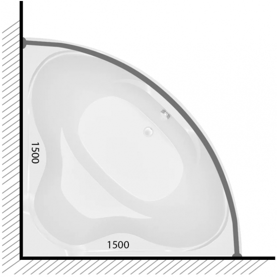 Карниз для ванны ТРИТОН Троя 150х150 нержавейка