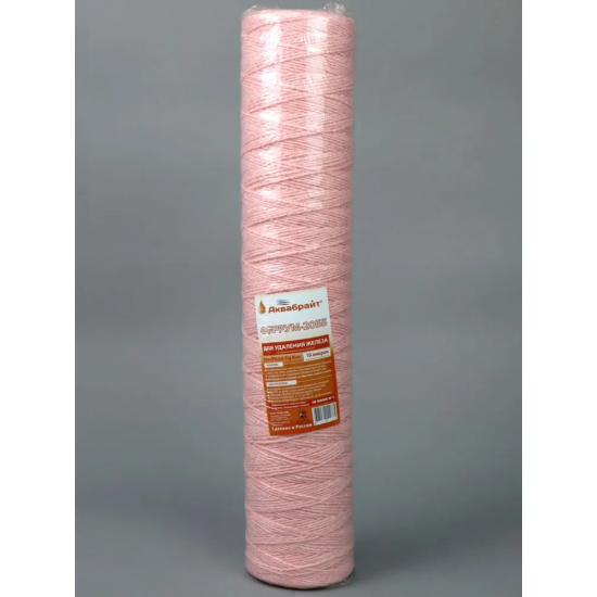 Картридж АКВАБРАЙТ Феррум-20ББ из ионообменного  шнура, удаление железа 10 мкм