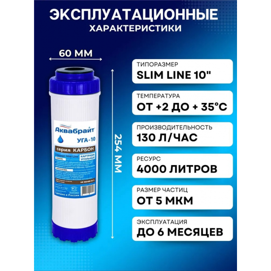 Картридж АКВАБРАЙТ УГА-10 гранулированный уголь 