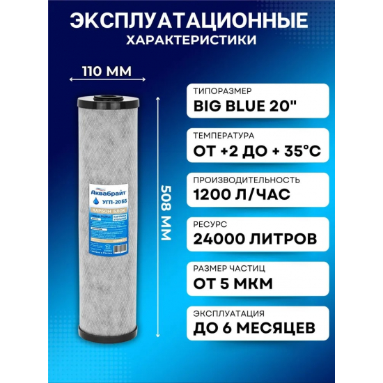 Картридж АКВАБРАЙТ УГП-20ББ пресованный уголь