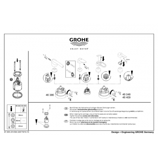Картридж для смесителя 46 мм GROHE 46048000