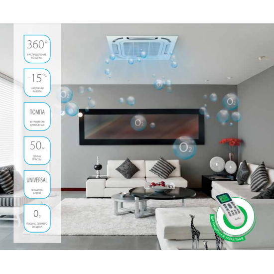 Кассетный кондиционер BALLU Machine BLC_C-18H N1_19Y комплект (блок внутренний, блок внешний)