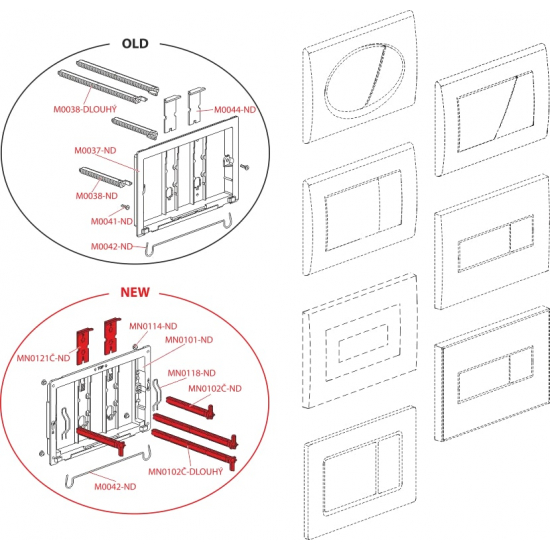 Кнопка для инсталляции  ALCA PLAST М171 хром глянцевая
