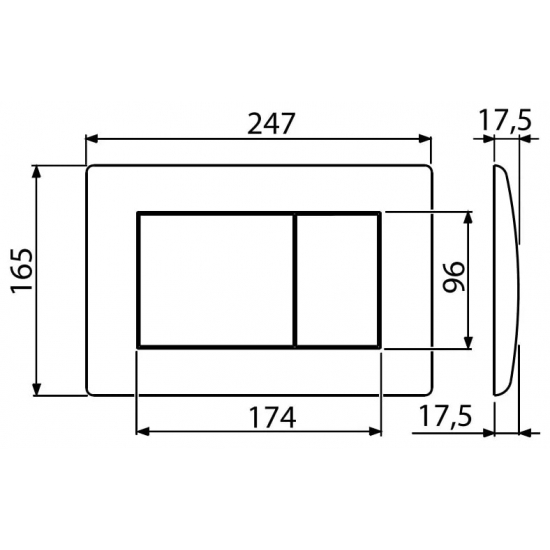 Кнопка для инсталляции  ALCA PLAST М270 белая