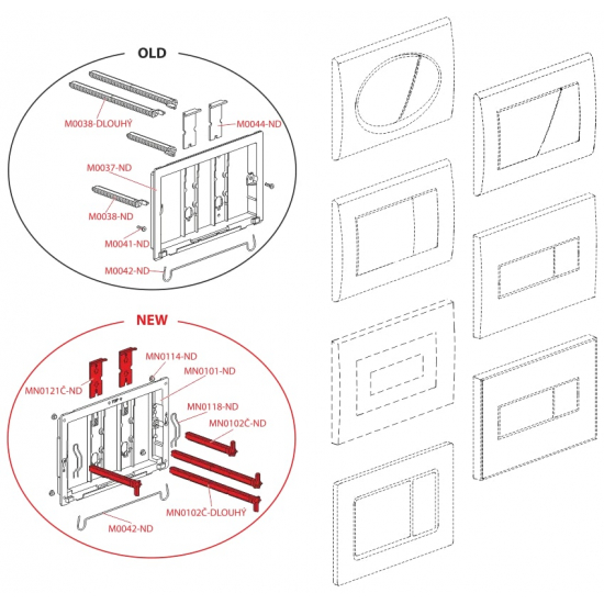 Кнопка для инсталляции  ALCA PLAST М270 белая