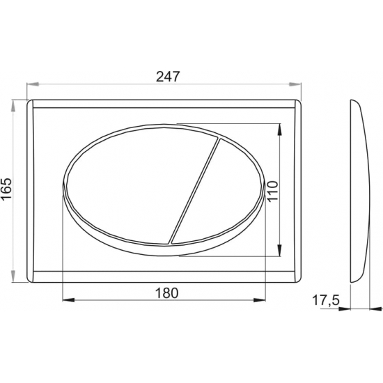 Кнопка для инсталляции  ALCA PLAST M71 хром глянцевая