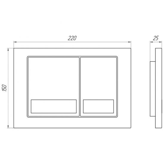 Кнопка для инсталляции АНИ ПЛАСТ WP1210 квадрат хром глянец