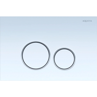 Кнопка для инсталляции AQUATEK KDI-0000015 (005A) белый, ободок хром, клавиши круглые