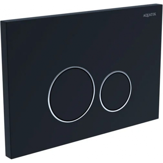 Кнопка для инсталляции AQUATEK KDI-0000020 (005D) черный матовый, ободок хром, клавиши круглые