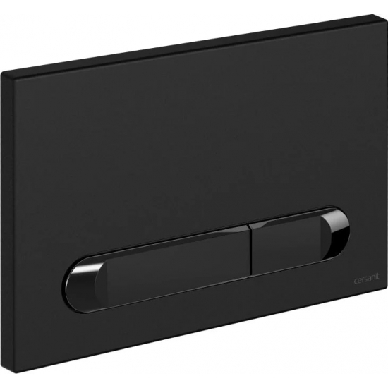 Кнопка для инсталляции CERSANIT Estetica 64112 пластик, черная матовая, рамка хром