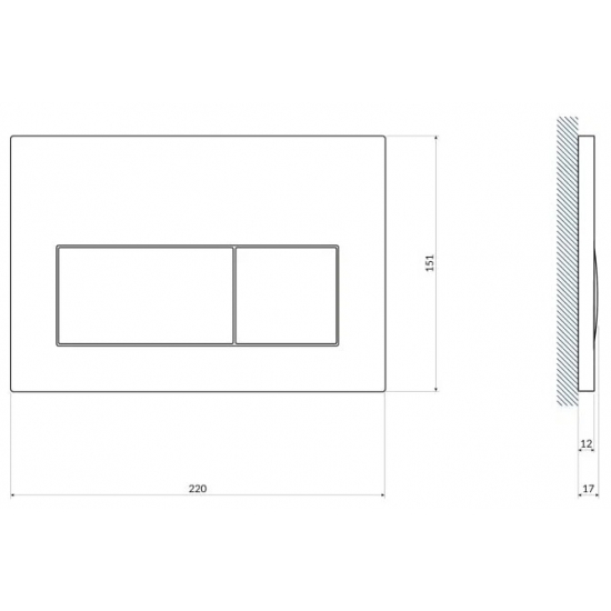 Кнопка для инсталляции CERSANIT Presto P-BU-PRE/Cm пластик, хром матовый