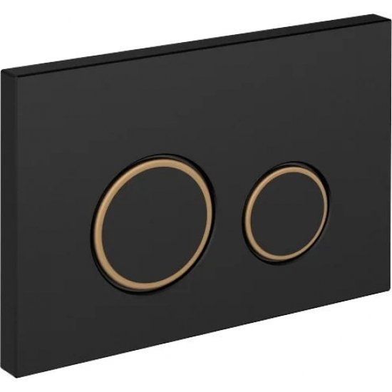 Кнопка для инсталляции CERSANIT Twins 63534 пластик, c рамкой, черная матовая