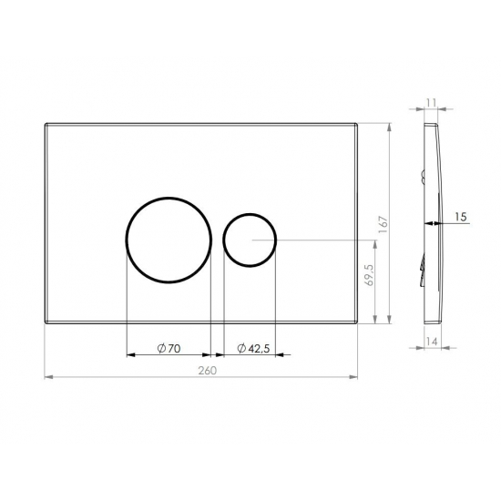 Кнопка для инсталляции  D&K Venice DB1029016 белый