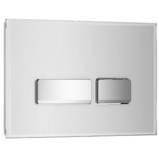 Кнопка для инсталляции WAVE E2 Glass прямоугольная, белый/хром