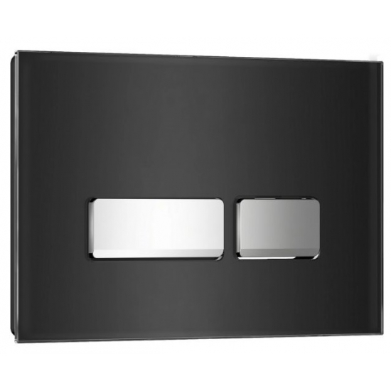 Кнопка для инсталляции WAVE E2 Glass прямоугольная, чёрный/хром