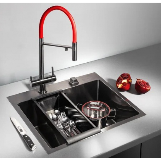 Коландер OMOIKIRI CO-02-PVD-GM для моек, вороненая сталь