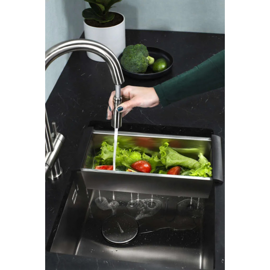 Коландер OMOIKIRI CO-02-PVD-GM для моек, вороненая сталь