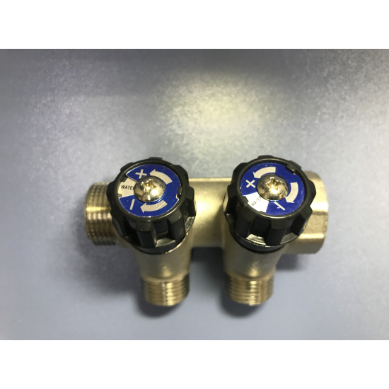 Коллектор регулируемый FRAP на 2 контура 3/4"x1/2" FM F404.2