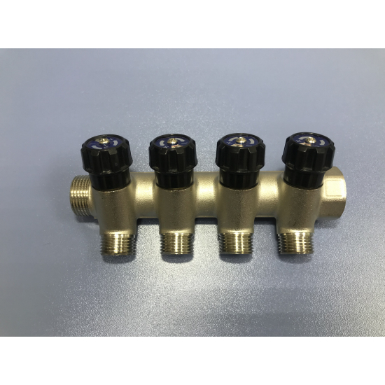 Коллектор регулируемый FRAP на 4 контура 3/4"x1/2" FM F404.4