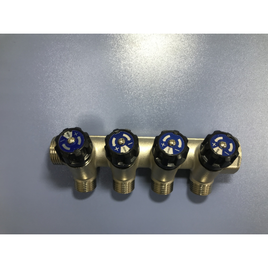 Коллектор регулируемый FRAP на 4 контура 3/4"x1/2" FM F404.4