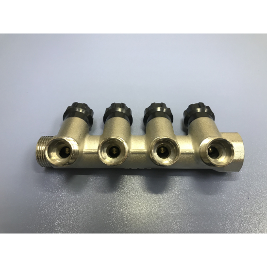 Коллектор регулируемый FRAP на 4 контура 3/4"x1/2" FM F404.4