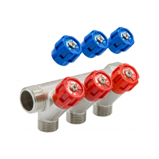 Коллектор регулируемый VRT на 3 контура 3/4"x1/2" 524077