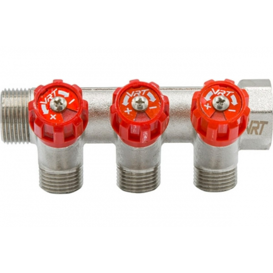 Коллектор регулируемый VRT на 3 контура 3/4"x1/2" 524077