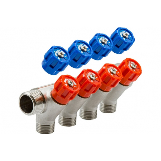 Коллектор регулируемый VRT на 4 контура 3/4"x1/2" 524078