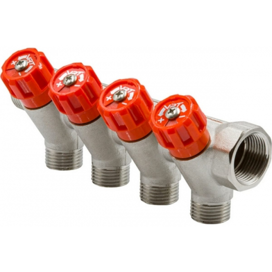 Коллектор регулируемый VRT на 4 контура 3/4"x1/2" 524078