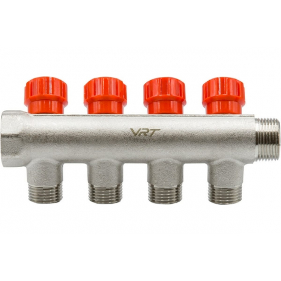 Коллектор регулируемый VRT на 4 контура 3/4"x1/2" 524078