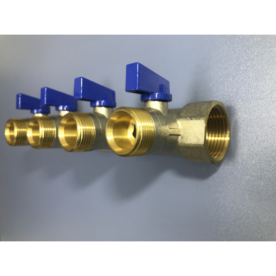 Коллектор с кранами FRAP на 4 контура 1"x3/4" FM F403.4