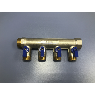 Коллектор с кранами FRAP на 4 контура 1"x3/4" FM F403.4