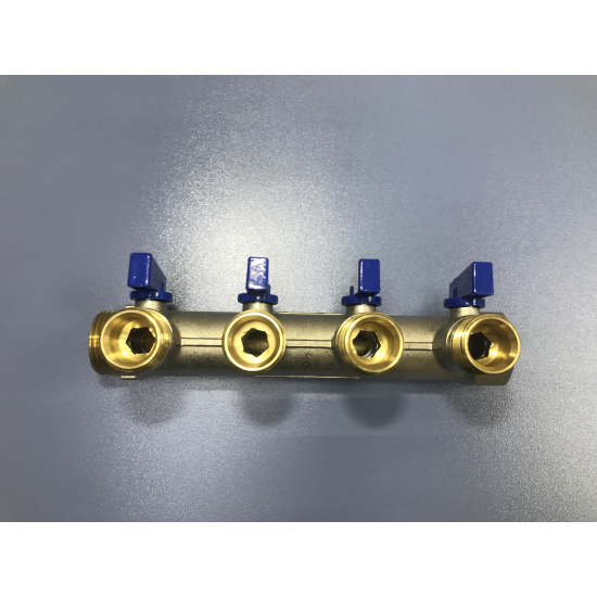 Коллектор с кранами FRAP на 4 контура 1"x3/4" FM F403.4