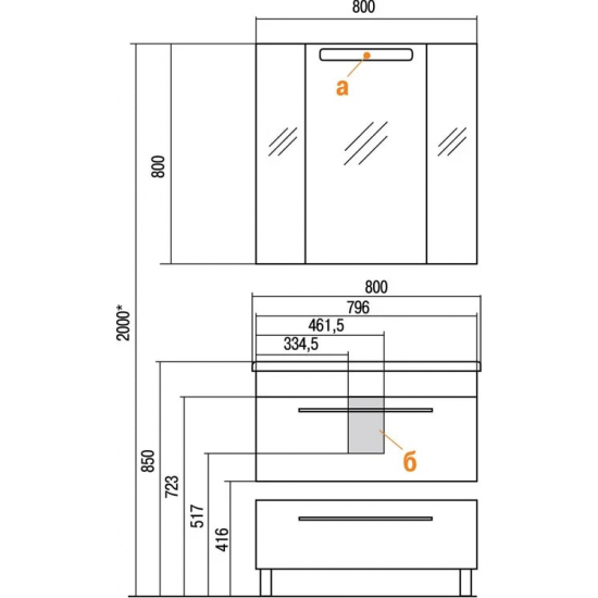 Комод АКАВАТОН Мадрид 80 белый