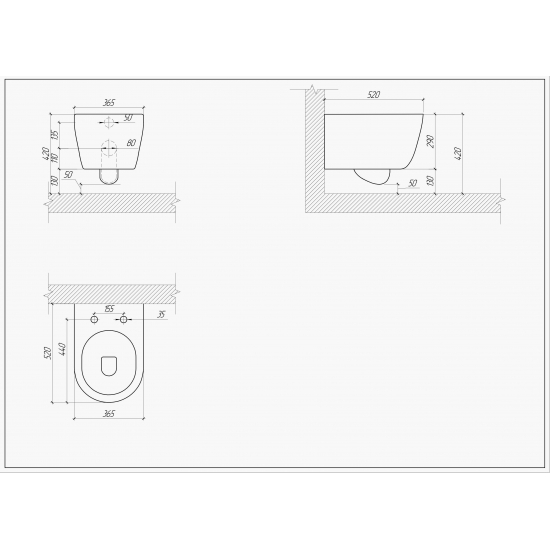 Комплект AQUATEK Поларис-016 (инсталляция Standart, крепеж, унитаз AQ0700-00, клавиша KDI-0000016)