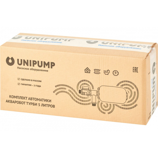 Комплект автоматики UNIPUMP АКВАРОБОТ ТУРБИ c гидроаккумулятором 5 литров 