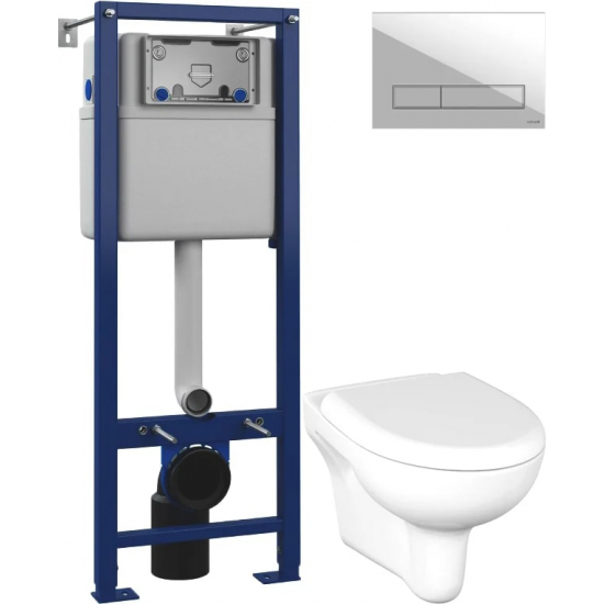 Комплект CERSANIT инсталляции Vector с кнопкой смыва белая + Унитаз Cersanit Nature Clean On DPL EO