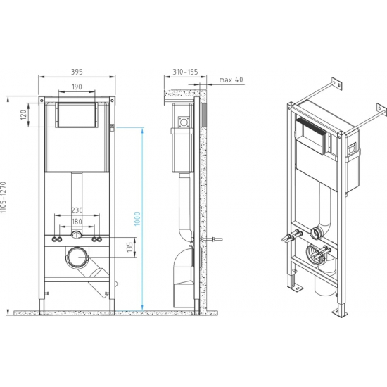 Комплект CERSANIT инсталляции Vector с кнопкой смыва белая + Унитаз Cersanit Nature Clean On DPL EO