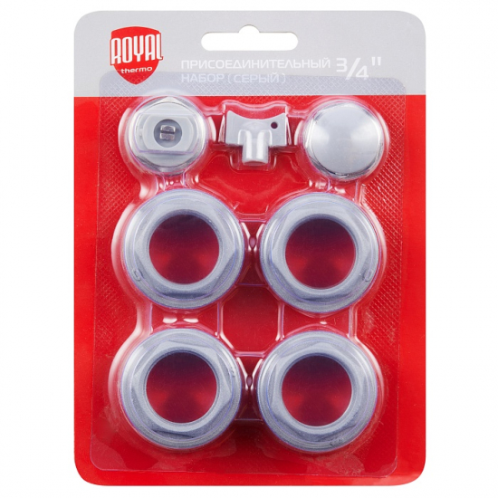 Комплект для радиатора ROYAL THERMO 3/4  Silver без кронштейнов