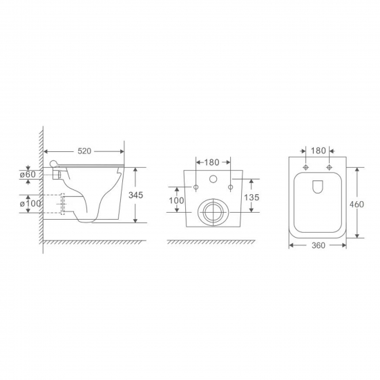 Комплект инсталляции HOLLER MQ102 (3 в 1), унитаз HOLLER COMO Торнадо, клавиша Holler GPV хром