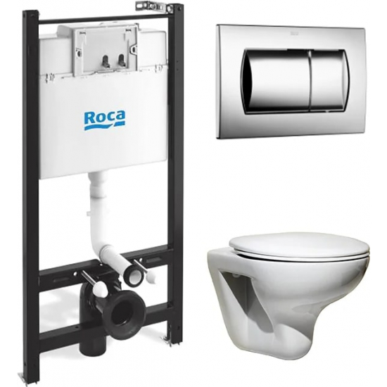 Комплект ROCA Mateo 893100010 инсталляция, унитаз подвесной, сиденье, кнопка