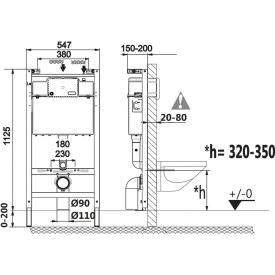 Комплект ROCA Mateo 893100010 инсталляция, унитаз подвесной, сиденье, кнопка