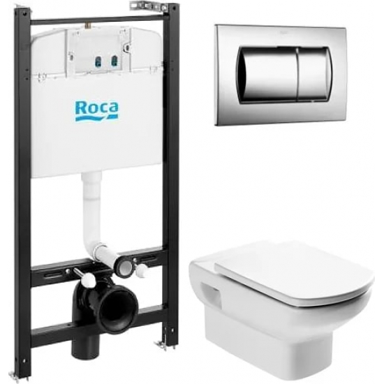 Комплект ROCA Pack Dama Senso 893104090 инсталляция, унитаз подвесной, крышка микролифт, кнопка 